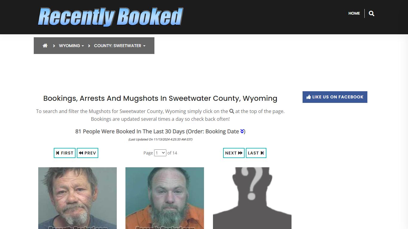 Bookings, Arrests and Mugshots in Sweetwater County, Wyoming