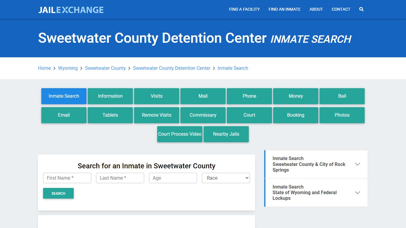 Sweetwater County Detention Center Inmate Search - Jail Exchange